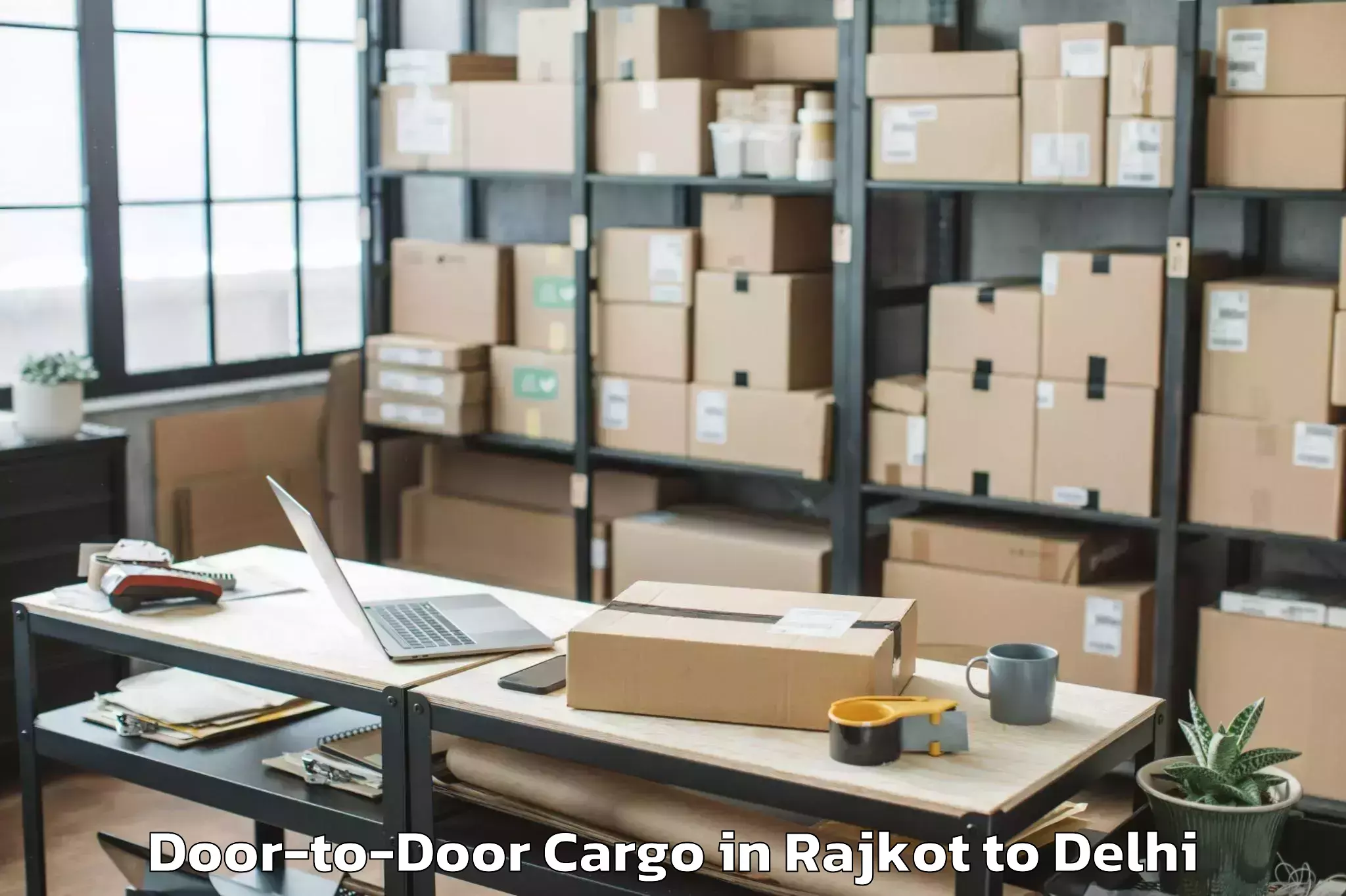 Top Rajkot to Lodhi Road Door To Door Cargo Available